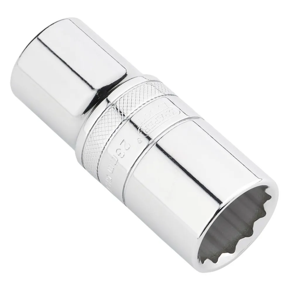 Draper Expert Metric Deep Socket, 1/2" Sq. Dr., Polished Chrome, 23mm