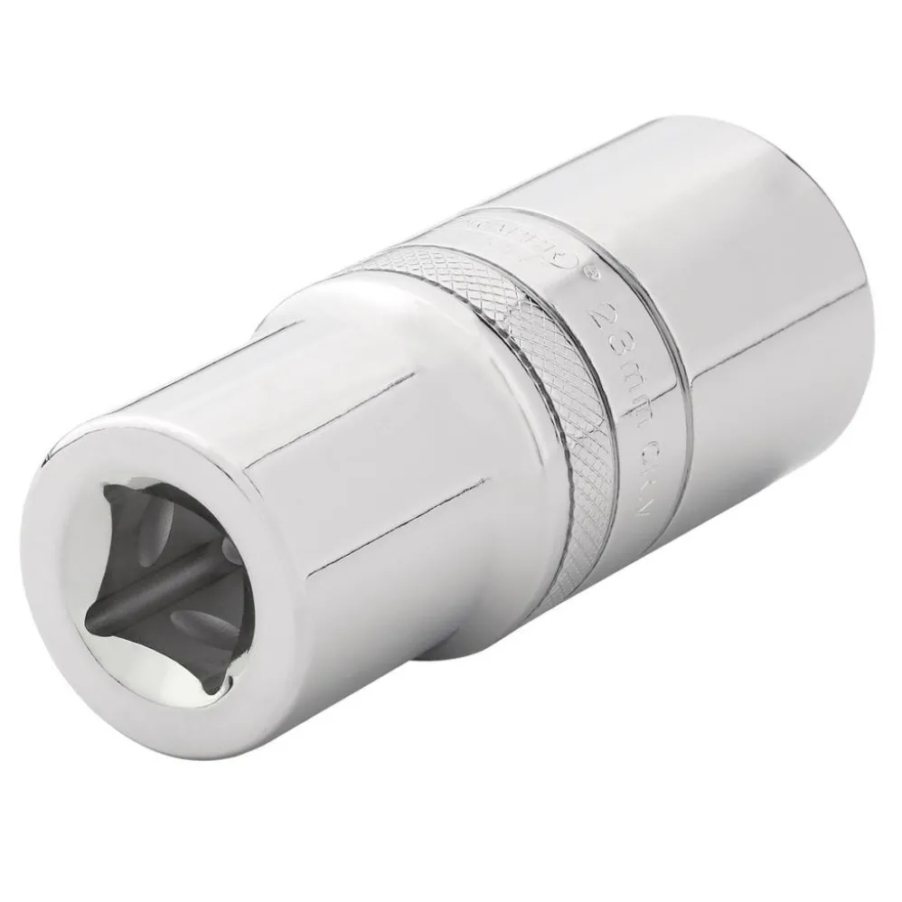Draper Expert Metric Deep Socket, 1/2" Sq. Dr., Polished Chrome, 23mm