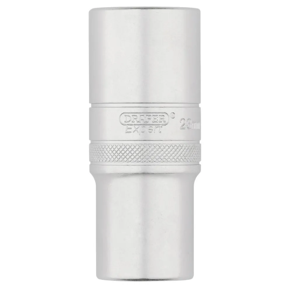 Draper Expert Metric Deep Socket, 1/2" Sq. Dr., Micro Satin Chrome, 23mm
