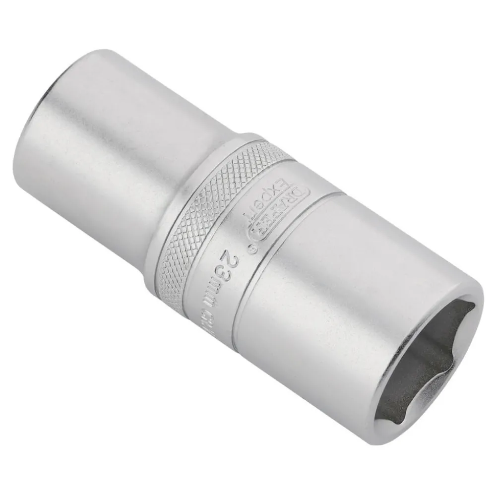 Draper Expert Metric Deep Socket, 1/2" Sq. Dr., Micro Satin Chrome, 23mm