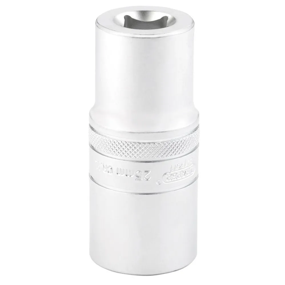 Draper Expert Metric Deep Socket, 1/2" Sq. Dr., Micro Satin Chrome, 25mm