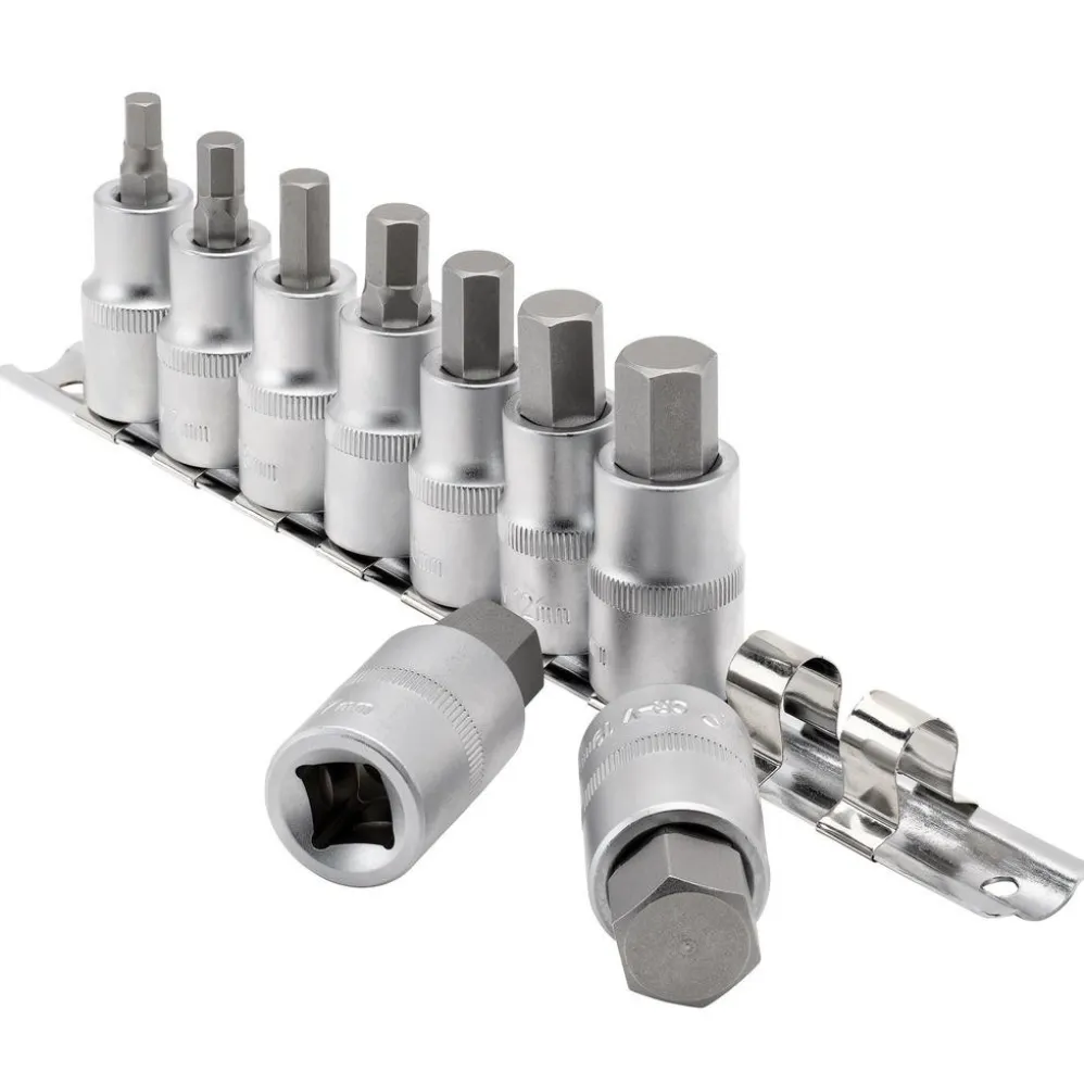 Draper Expert Metric Hex. Socket Bit Set, 1/2" Sq. Dr., 55mm (9 Piece)