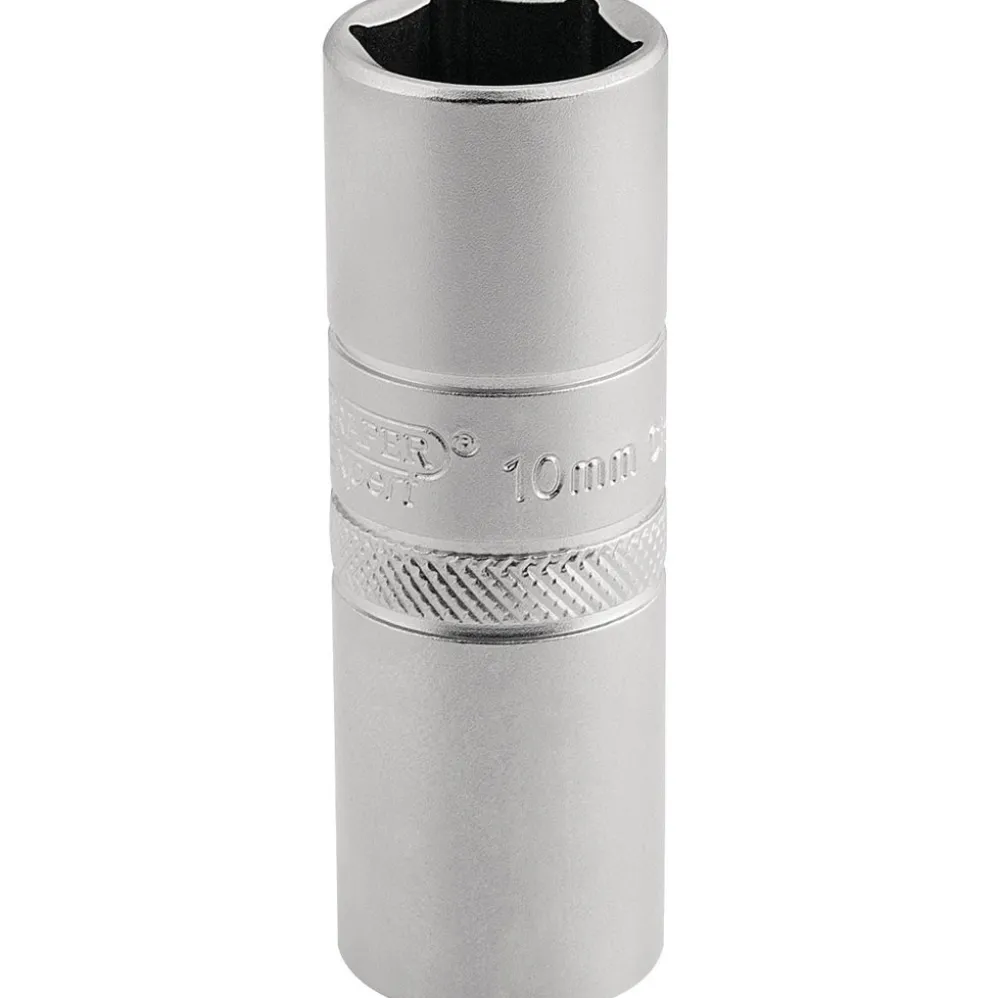 Draper Expert 10mm Thread 6 Point Satin Chrome Spark Plug Socket, 1/2" Sq. Dr., 16mm