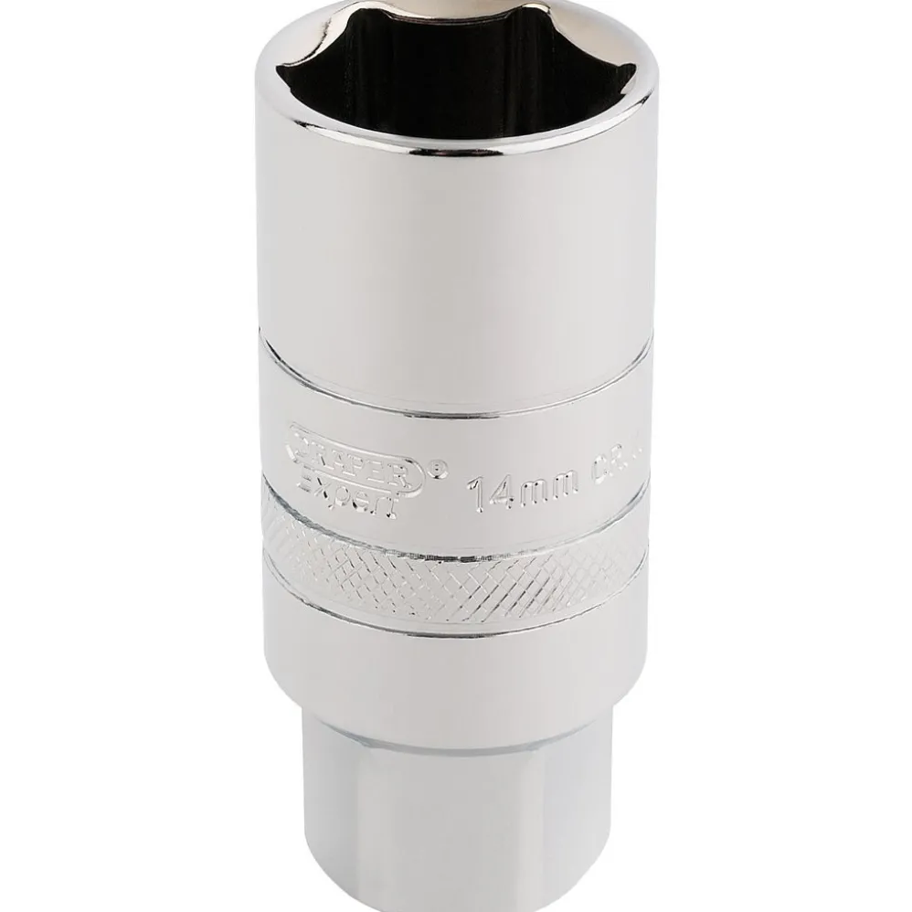 Draper Expert 14mm Thread 6 Point Spark Plug Socket, 3/8" Sq. Dr., 21mm