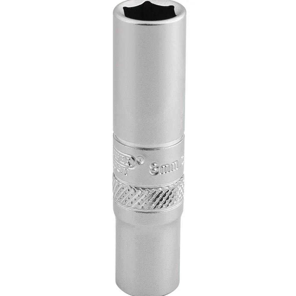 Draper Expert 6 Point Deep Socket, 1/4" Sq. Dr., 8mm