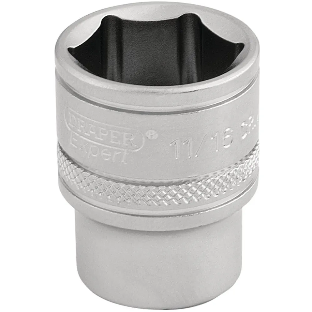 Draper Expert 6 Point Imperial Socket, 3/8" Sq. Dr., 11/16"