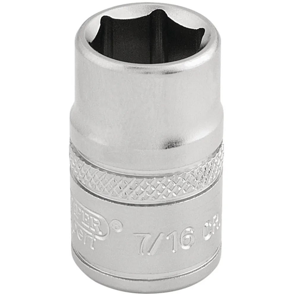 Draper Expert 6 Point Imperial Socket, 3/8" Sq. Dr., 7/16"