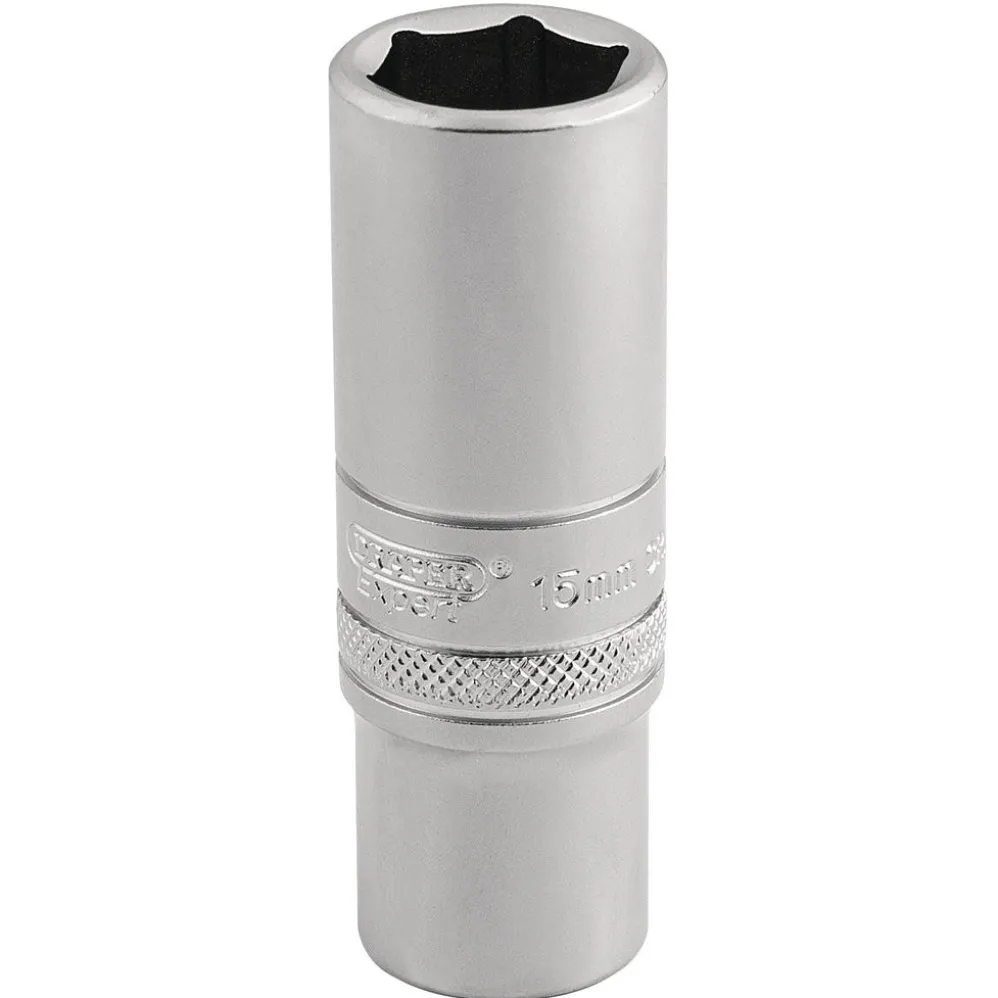 Draper Expert 6 Point Metric Deep Socket, 3/8" Sq. Dr., 15mm