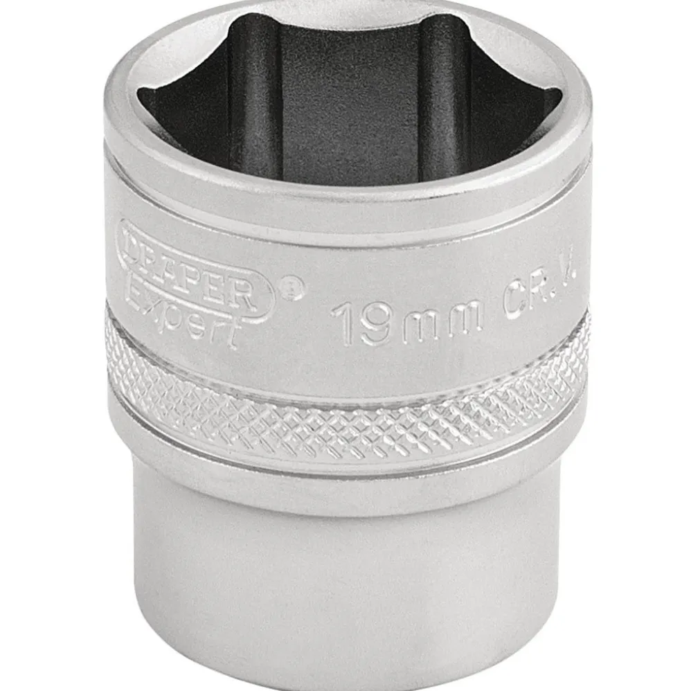 Draper Expert 6 Point Metric Socket, 3/8" Sq. Dr., 19mm