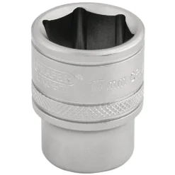 Draper Expert 6 Point Metric Socket, 3/8" Sq. Dr., 17mm