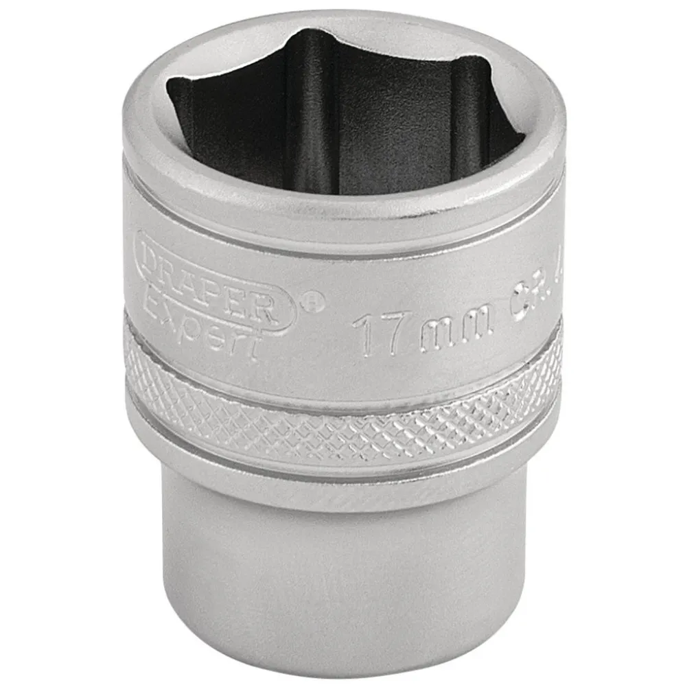 Draper Expert 6 Point Metric Socket, 3/8" Sq. Dr., 17mm
