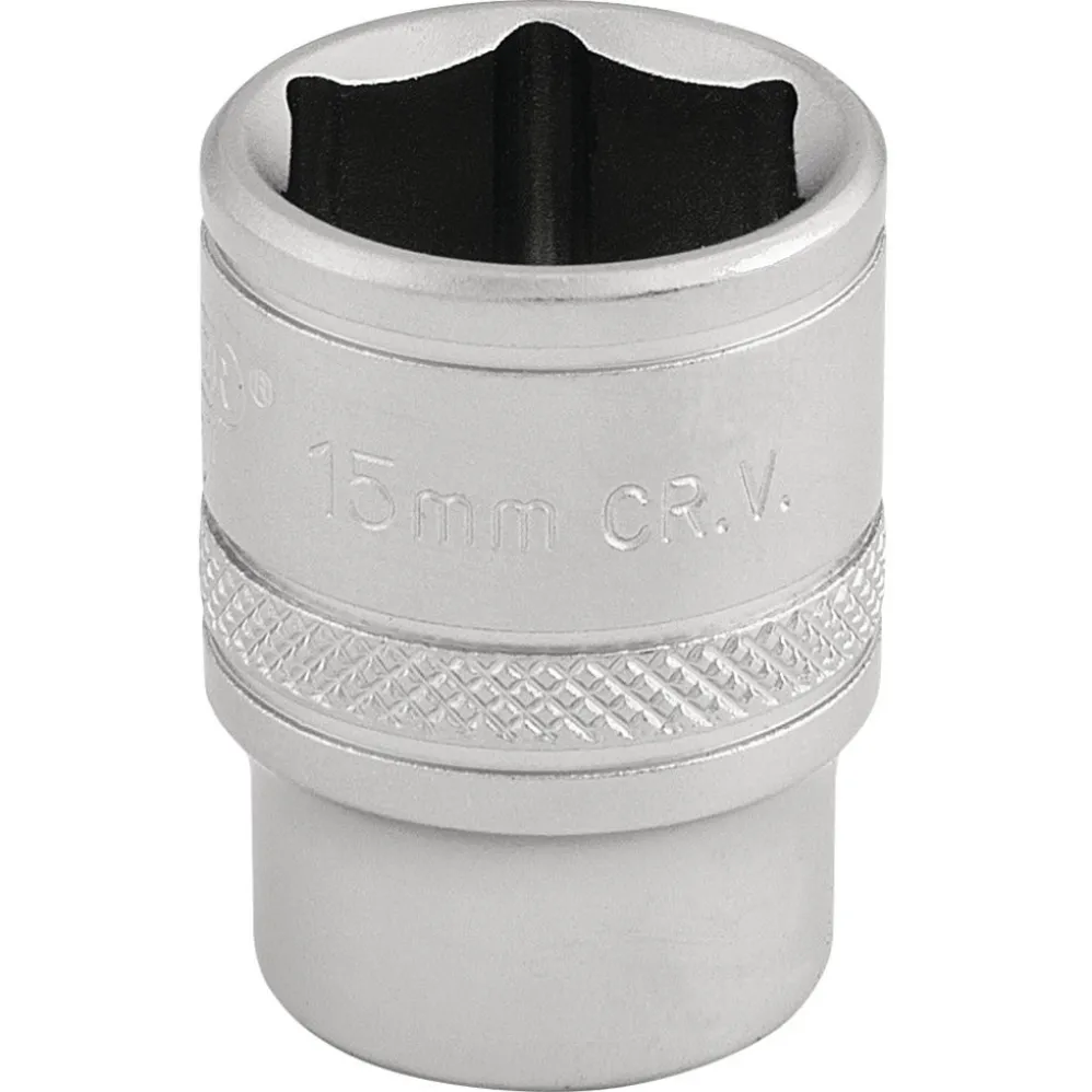 Draper Expert 6 Point Metric Socket, 3/8" Sq. Dr., 15mm