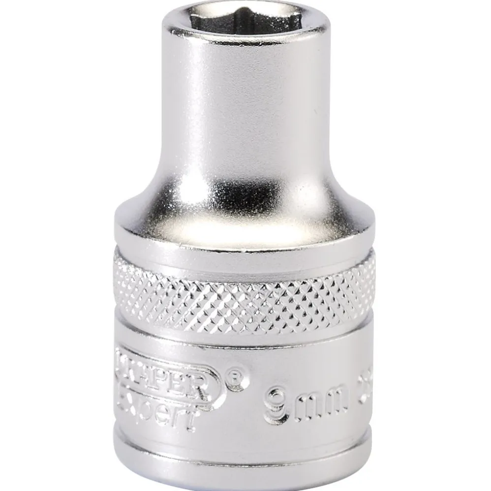 Draper Expert 6 Point Metric Socket, 1/2" Sq. Dr., 9mm