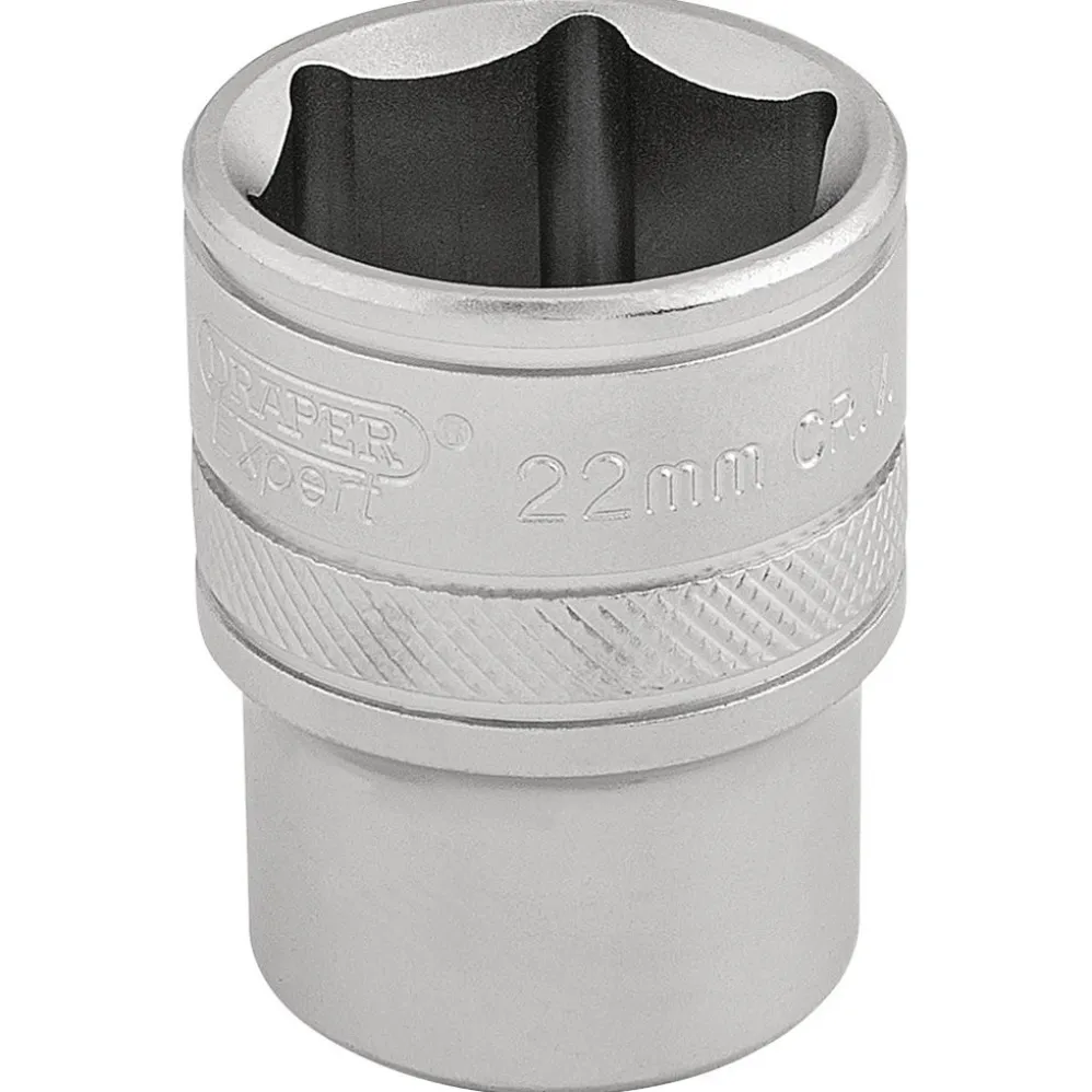 Draper Expert 6 Point Metric Socket, 1/2" Sq. Dr., 22mm