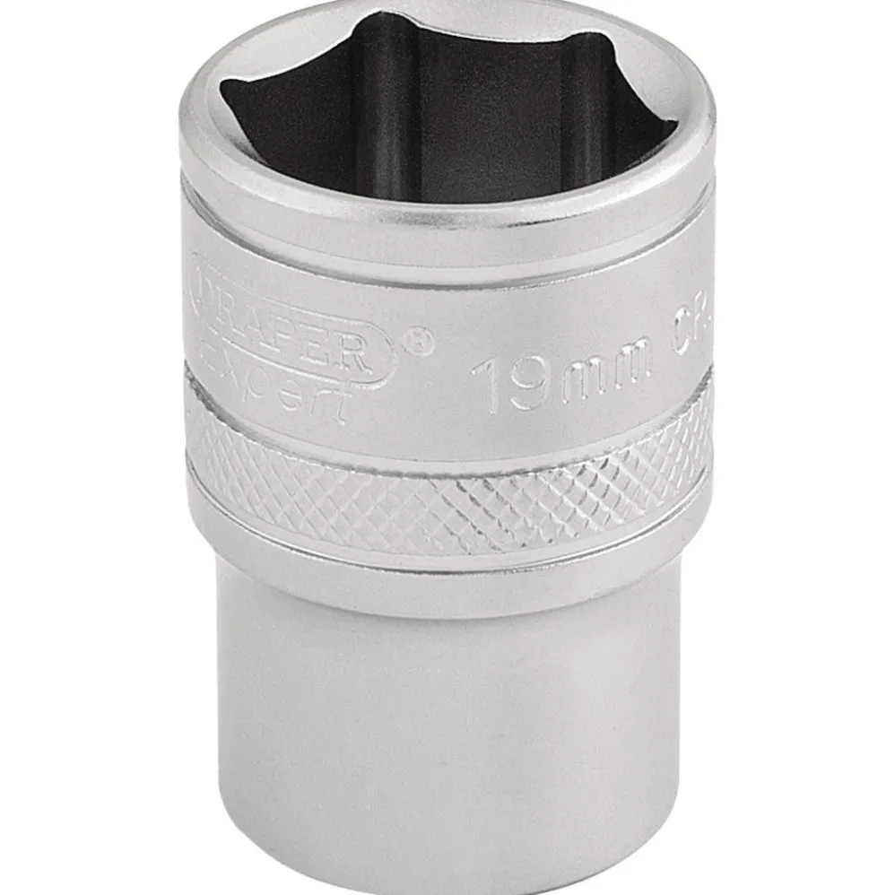 Draper Expert 6 Point Metric Socket, 1/2" Sq. Dr., 19mm
