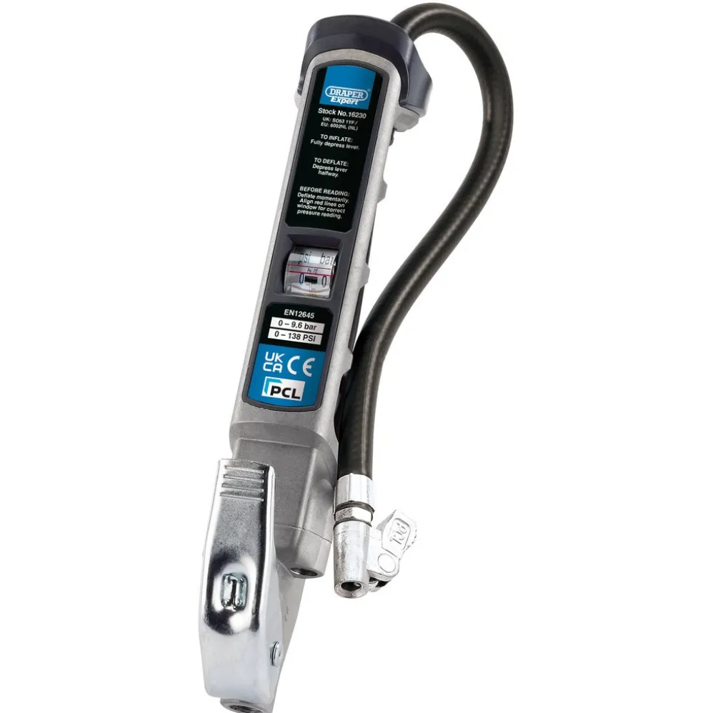 Draper Expert Professional Air Line Inflator with Lock-On Connector