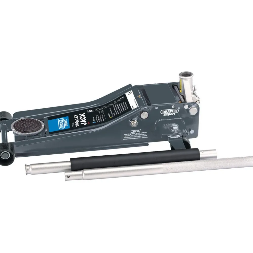 Draper Expert Professional Low Profile Garage Trolley Jack, 2 Tonne