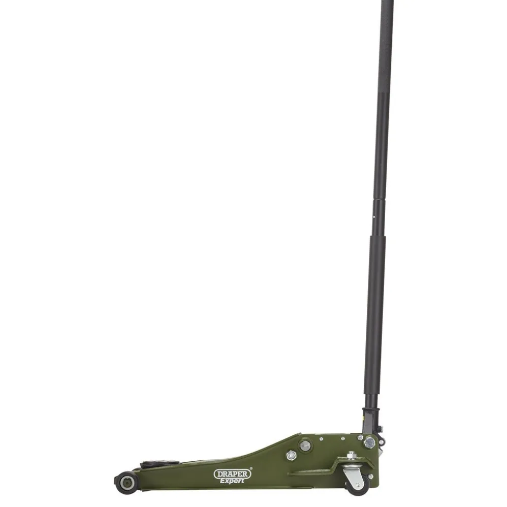 Draper Expert Professional Low Profile Fast Lift Garage Trolley Jack, 3 Tonne, Green
