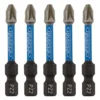 Draper Expert PZ-Type Impact Screwdriver Bits, No.2 x 50mm, 1/4" Hex (Pack of 5)