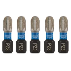 Draper Expert PZ-Type Impact Screwdriver Bits, No.3 x 25mm, 1/4" Hex (Pack of 5)