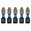 Draper Expert PZ-Type Impact Screwdriver Bits, No.2 x 25mm, 1/4" Hex (Pack of 5)