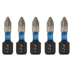 Draper Expert PZ-Type Impact Screwdriver Bits, No.1 x 25mm, 1/4
