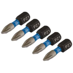 Draper Expert PZ-Type Impact Screwdriver Bits, No.1 x 25mm, 1/4