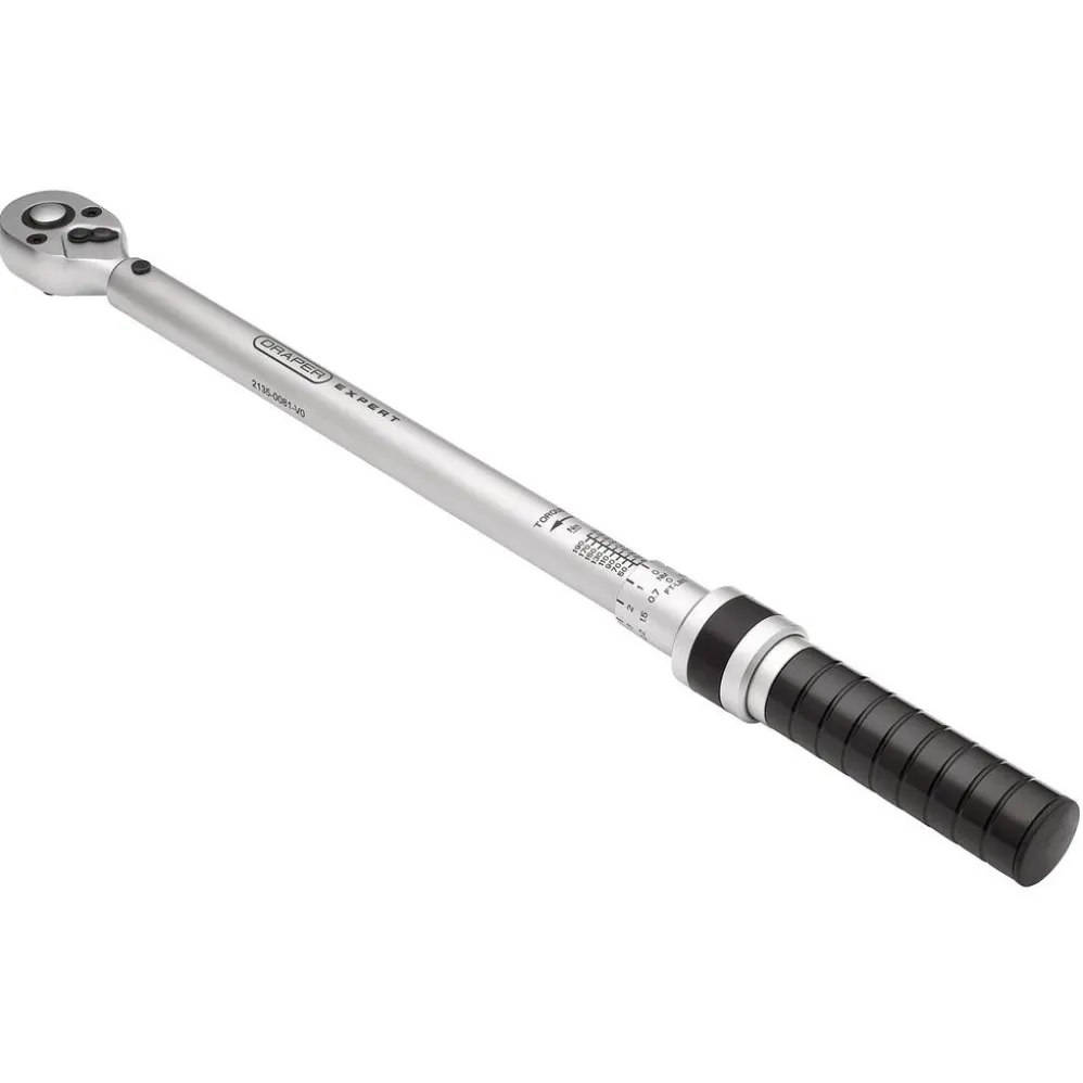 Draper Expert Ratchet Torque Wrench, 1/2" Sq. Dr., 40-200Nm