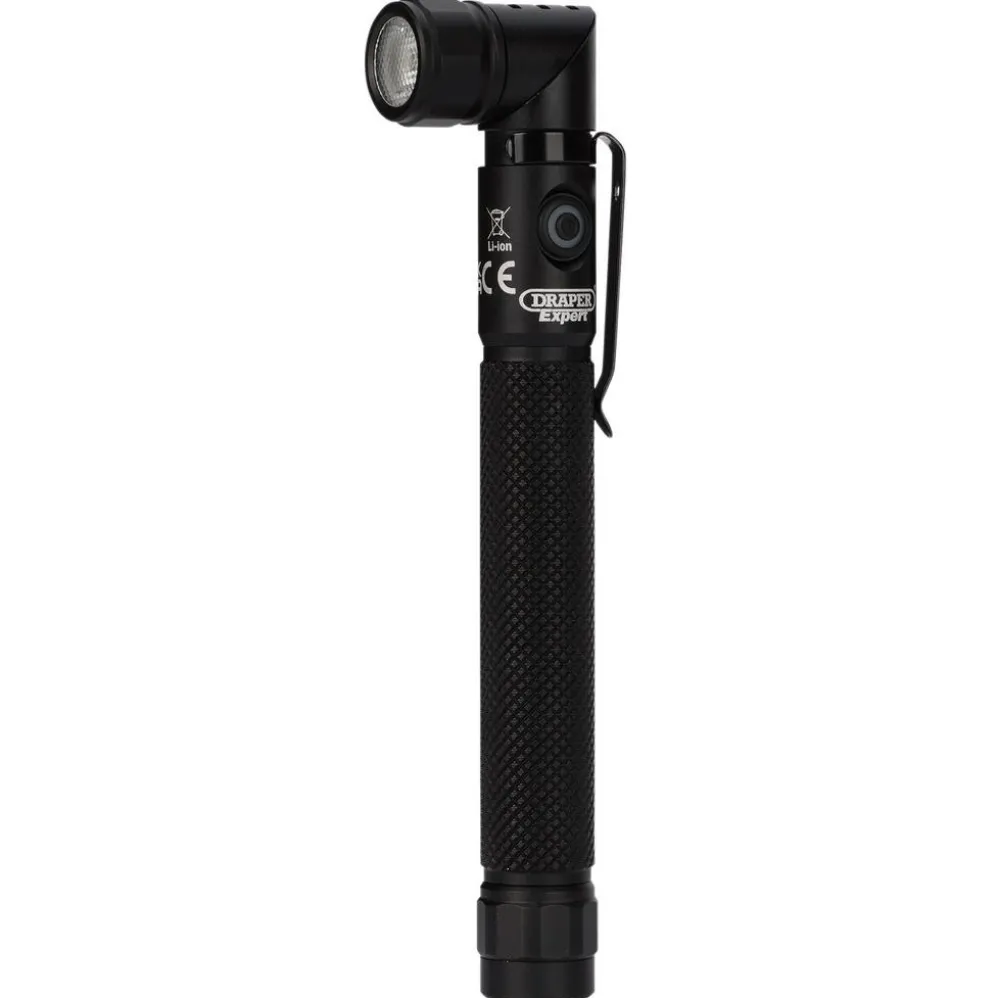 Draper Expert SMD LED USB Rechargeable 90° Adjustable Torch, 3.5W, 350 Lumens, USB-C Cable Supplied