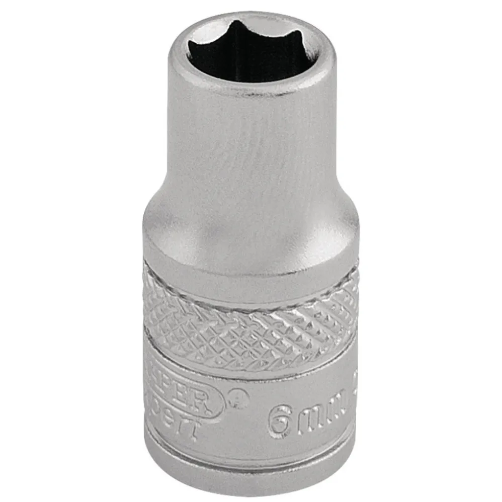 Draper Expert Socket, 1/4" Sq. Dr., 6mm