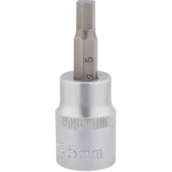 Draper Expert Socket with Hexagonal Bit, 3/8" Sq. Dr., 5mm