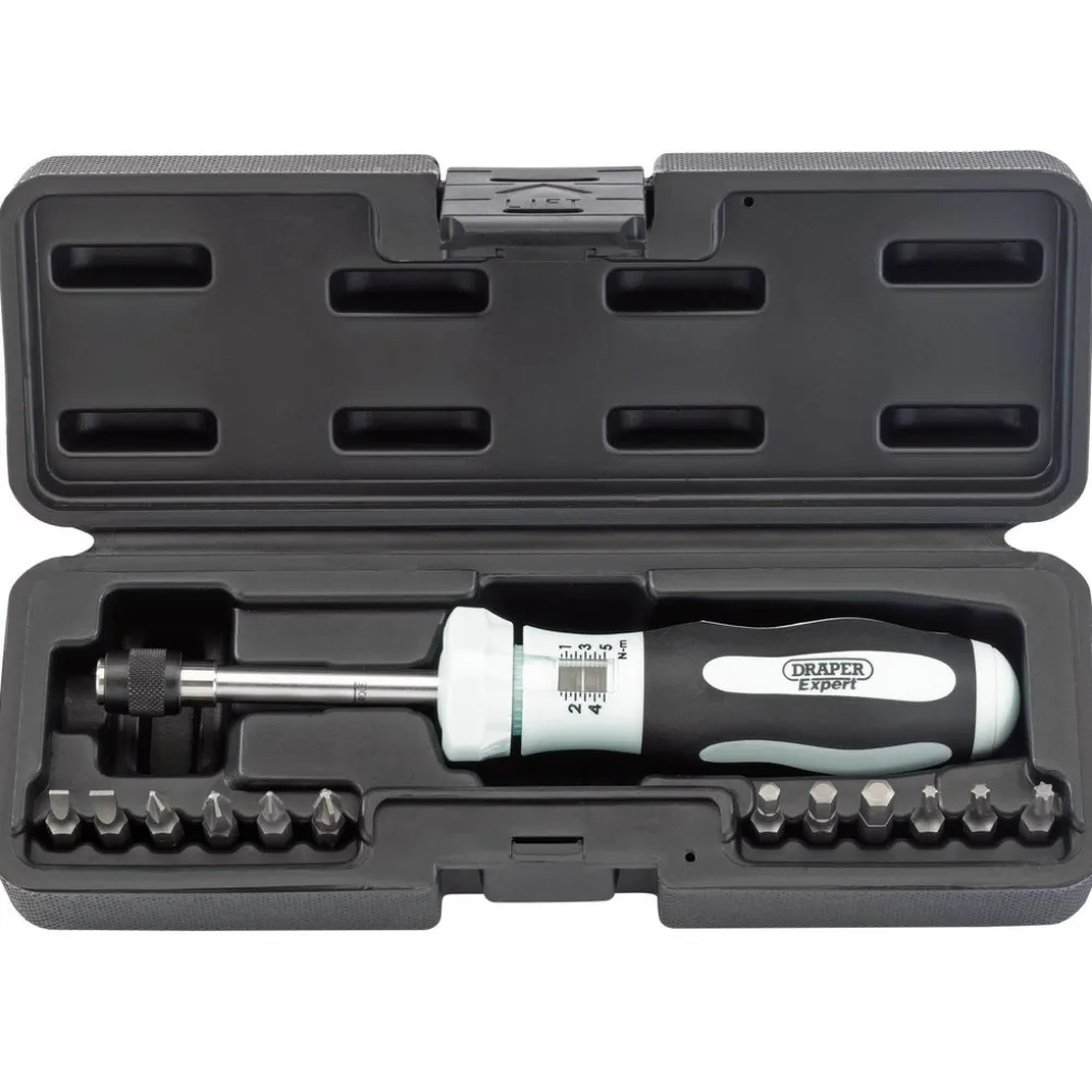 Draper Expert Torque Screwdriver Kit, 1-5Nm