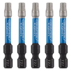 Draper Expert TX-STAR® Impact Screwdriver Bits, T27 x 50mm, 1/4" Hex (Pack of 5)