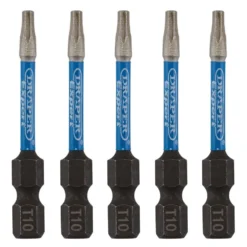 Draper Expert TX-STAR® Impact Screwdriver Bits, T10 x 50mm, 1/4" Hex (Pack of 5)