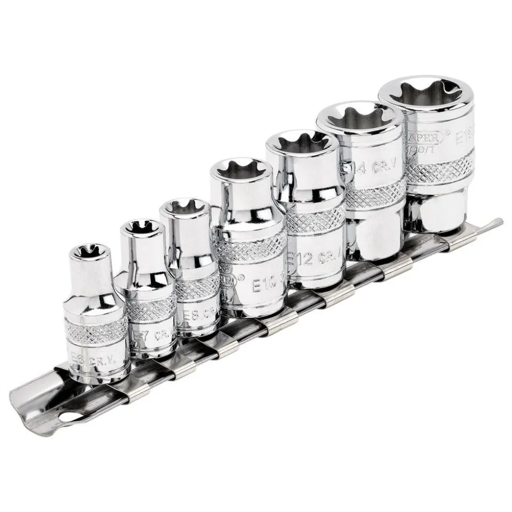 Draper Expert TX-STAR® Socket Set, 1/4" and 3/8" Sq. Dr. (7 Piece)
