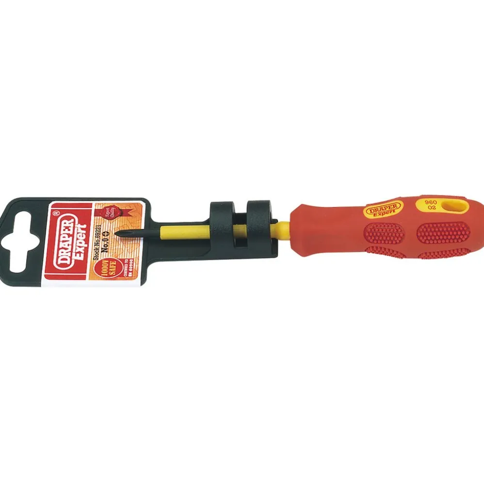 Draper Expert VDE Approved Fully Insulated Cross Slot Screwdriver, No.0 x 60mm