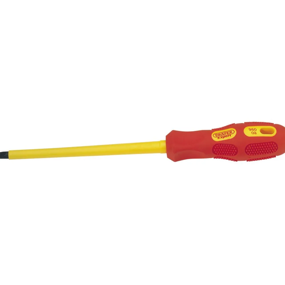 Draper Expert VDE Approved Fully Insulated Plain Slot Screwdrivers, 6.5 x 150mm (Sold Loose)