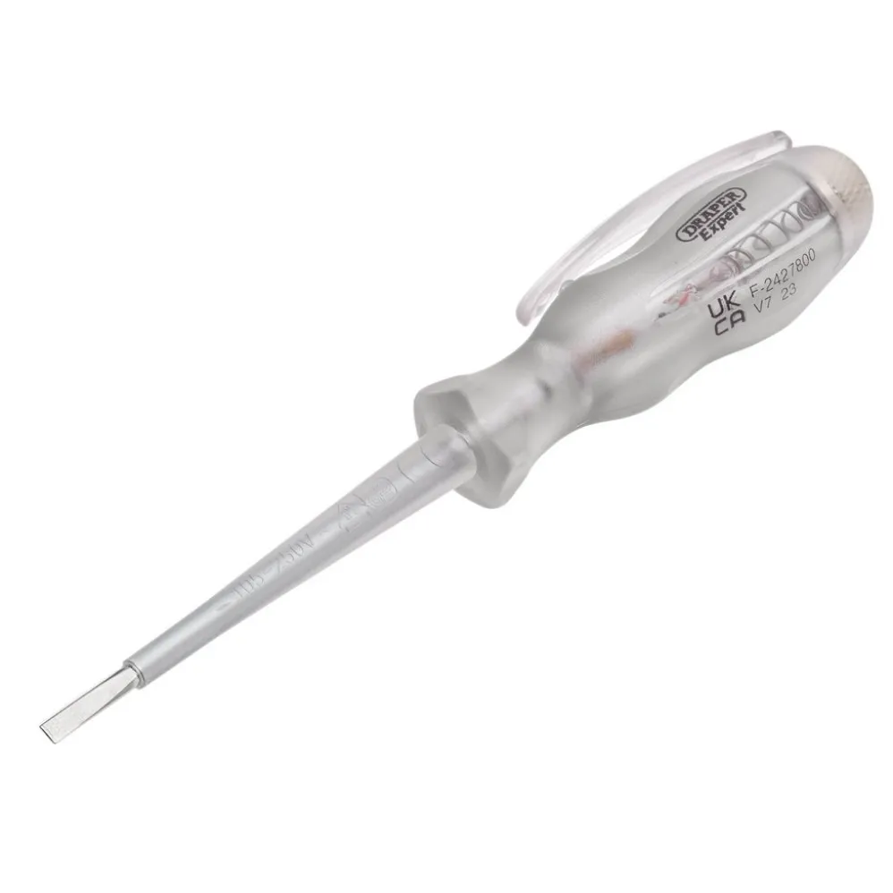 Draper Expert VDE Mains Tester Screwdriver, 105-250V AC, 140mm