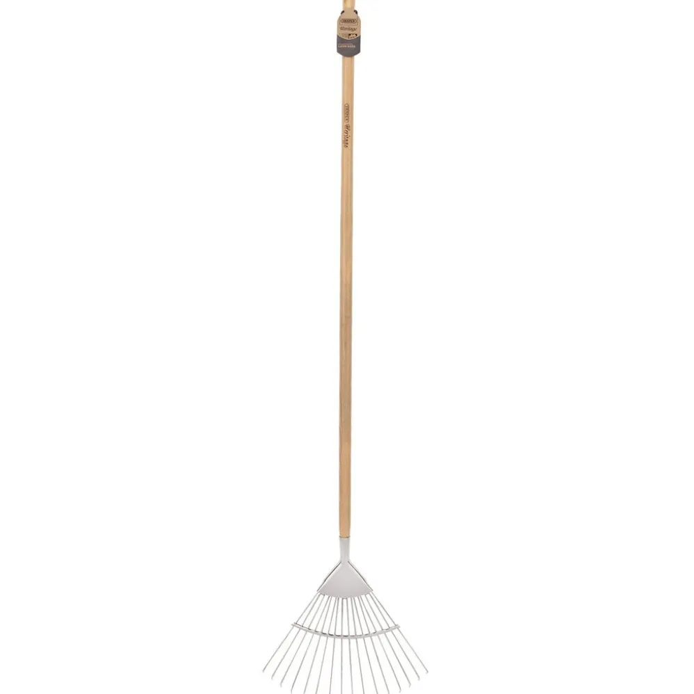 Draper Heritage Stainless Steel Lawn Rake with Ash Handle