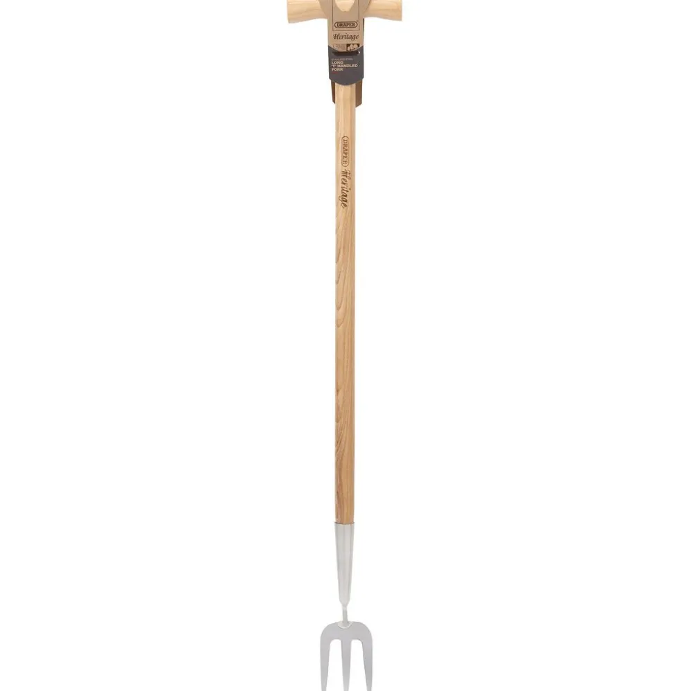 Draper Heritage Stainless Steel Fork With Ash Long Handle