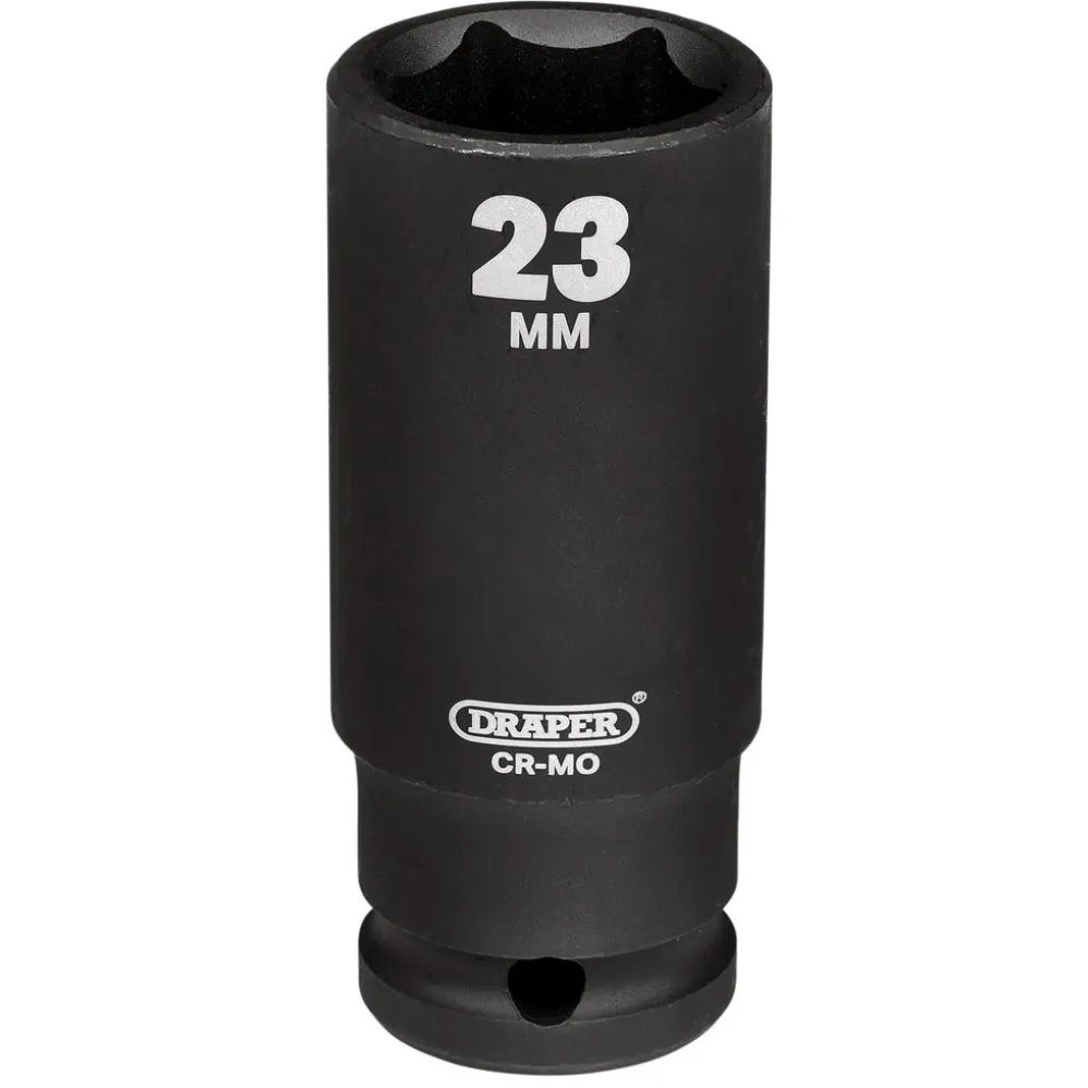 Draper Hi-TORQ® Deep Impact Socket, 1/2" Sq. Dr., 23mm