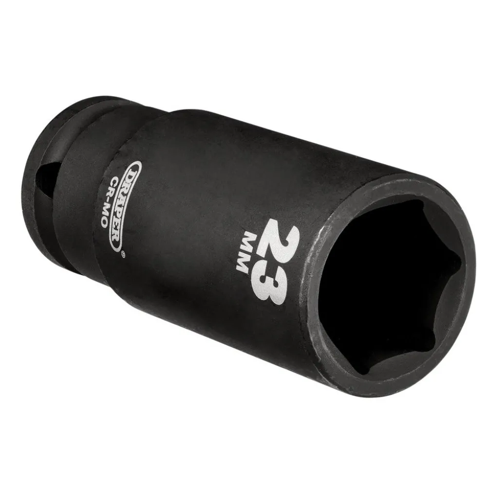 Draper Hi-TORQ® Deep Impact Socket, 1/2" Sq. Dr., 23mm