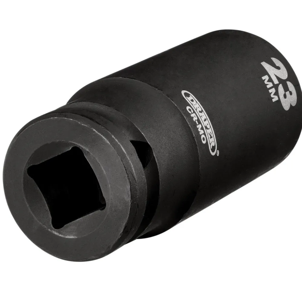 Draper Hi-TORQ® Deep Impact Socket, 1/2" Sq. Dr., 23mm
