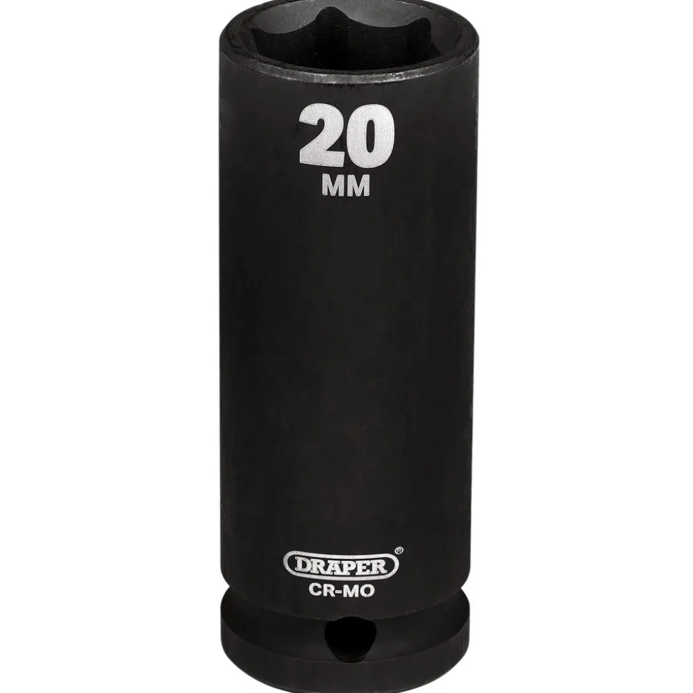 Draper Hi-TORQ® Deep Impact Socket, 1/2" Sq. Dr., 20mm