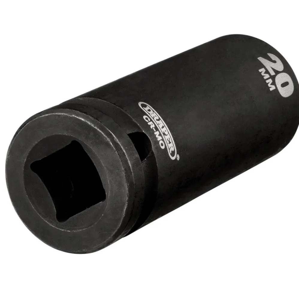 Draper Hi-TORQ® Deep Impact Socket, 1/2" Sq. Dr., 20mm