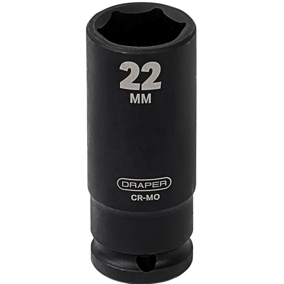 Draper HI-TORQ® Deep Impact Socket, 1/2" Sq. Dr., 22mm