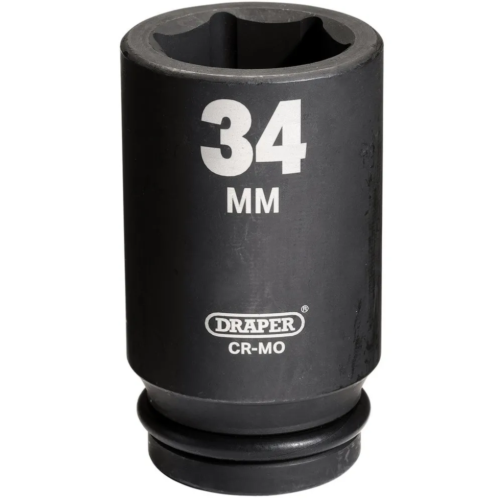 Draper Hi-TORQ® Deep Impact Socket, 3/4" Sq. Dr., 34mm