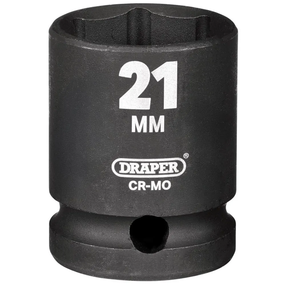 Draper HI-TORQ® Impact Socket, 1/2" Sq. Dr., 21mm