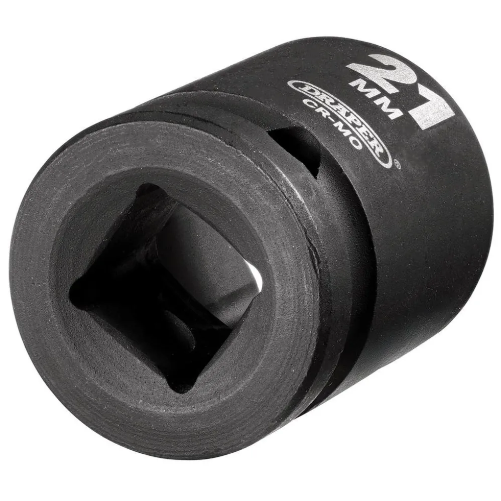 Draper HI-TORQ® Impact Socket, 1/2" Sq. Dr., 21mm