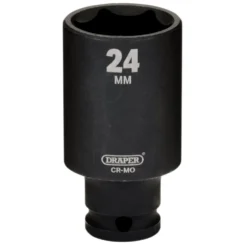 Draper HI-TORQ® Metric Deep Impact Socket, 3/8" Sq. Dr., 24mm
